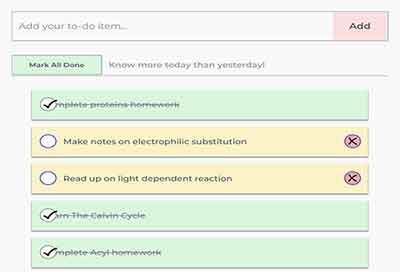 An image of an interactive to-do list